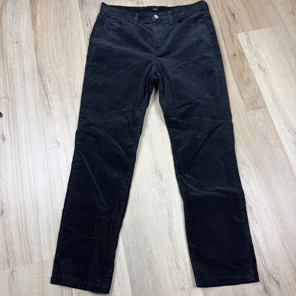 J.Crew Corduroy Pants Womens 29 Black Straight Leg‎ Stretch Casual Classic